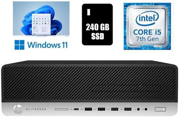 HP EliteDesk 800 G3 SFF Desktop Computer Core i5 16GB Ram 240GB SSD Wi-Fi