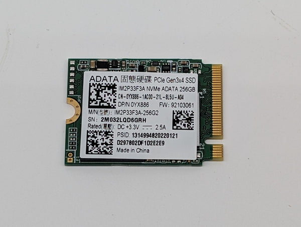 256GB ADATA IM2P33F3A PCIe 3.0 NVMe 2230 SSD