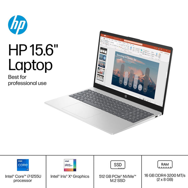 HP 15.6 1255U Intel Iris Xe 16GB 512GB 15.6