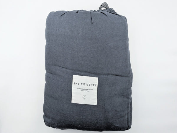 The Citizenry Stonewashed Linen Sheet Set King - Slate Blue