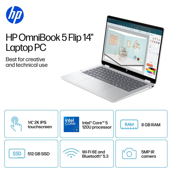 HP OmniBook 5 Flip 2-in-1 14 120U Intel 8GB 512GB 14