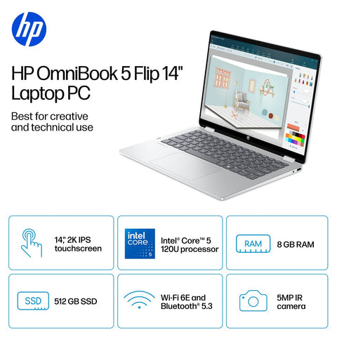 HP OmniBook 5 Flip 2-in-1 14 120U Intel 8GB 512GB 14