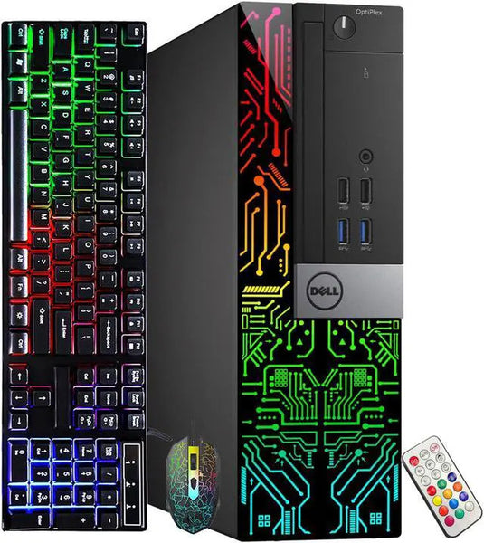 Dell OptiPlex Desktop Customized RGB Lights Intel i5 Quad-Core 8GB RAM 256GB
