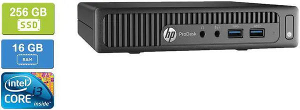 HP 600 G2 MINI i3-6100T 16GB RAM 256GB SSD Win 10 Pro