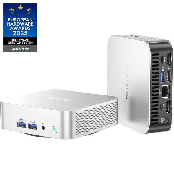 Geekom A6 Mini PC, AMD Ryzen 7 6800H, 16GB DDR5 RAM, 512GB M.2 2280 NVMe Gen3*4