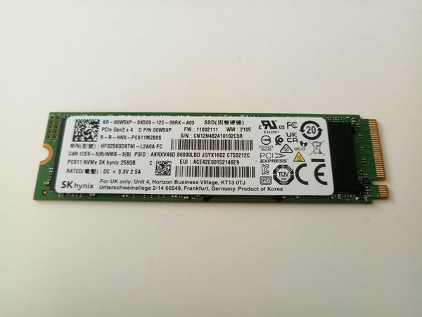 SK Hynix 256GB SSD NVMe PC611 80mm PCIe Gen3 x 4 HFS256GD9TNI-L2A0A 00W5XP