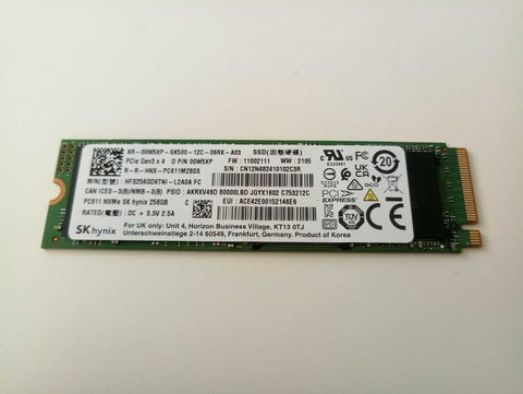 SK Hynix 256GB SSD NVMe PC611 80mm PCIe Gen3 x 4 HFS256GD9TNI-L2A0A 00W5XP