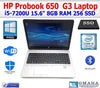 HP ELITEBOOK 650 G3 i5-7300U 8GB RAM 256GB SSD WIN 10 PRO CAM EXTRAS Silver
