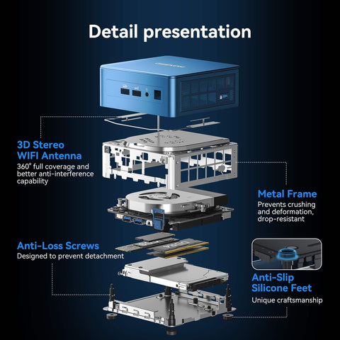 Geekom IT12 Mini PC, 12th Gen Intel i7-1280P, 16GB DDR4 RAMu0026 512GB PCIe Gen3