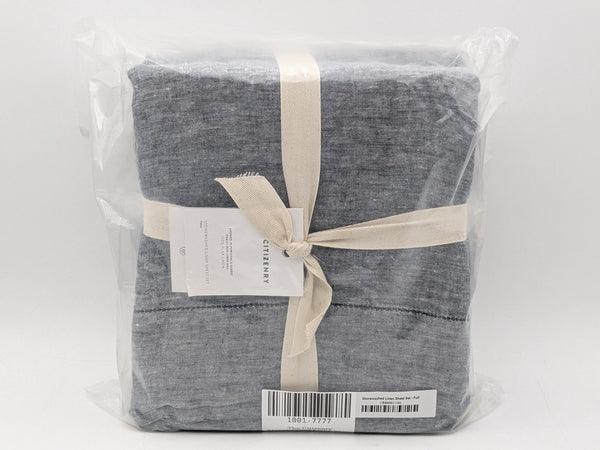The Citizenry Stonewashed Linen Sheet Set - Full indigo chambray