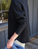 Frank & Eileen Effie Long-Sleeve Funnel Neck Triple Fleece Capelet S Small Black