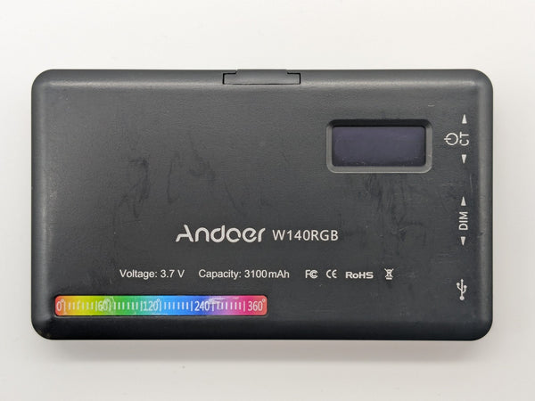Andoer W140 RGB LED Video Light Kit Pocket Video Conference Lighting Dimmable
