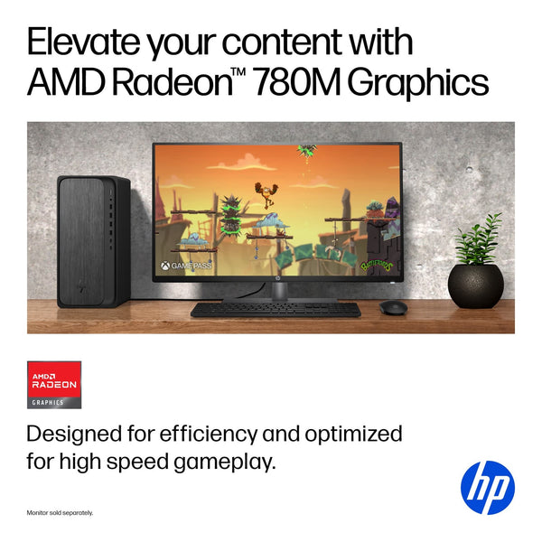 HP OmniDesk AMD Ryzen 7 16GB DDR5 1TB SSD 8700G AMD Radeon 780M 16GB 1024GB Gray