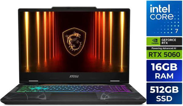 MSI Cyborg15 15.6 in GeForce RTX 5060 GPU Intel Core 7-240H 1.80- 16GB 8GB RAM