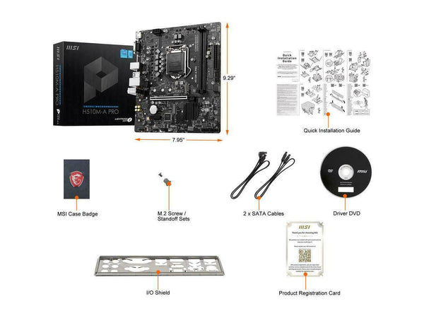 MSI H510M-A PRO LGA 1200 Intel H510 SATA 6Gb/s Micro ATX Intel Motherboard