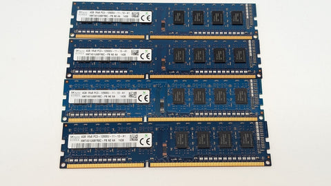 SK Hynix 16GB Kit (4x4GB) 1Rx8 PC3-12800U 1600MHz Desktop RAM (HMT451U6BFR8C-PB)