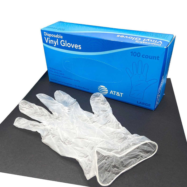 Lot of 2000 pcs per case Disposable Vinyl Medical Clear Gloves Large L 20 x 100