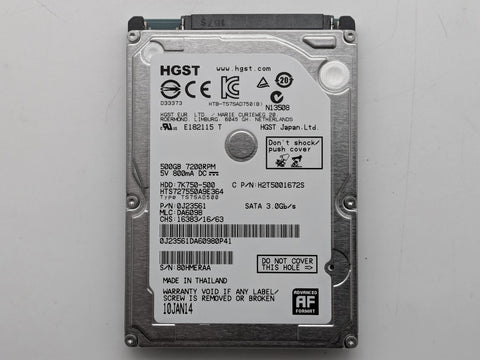Hitachi 500GB 2.5'' SATA 7200RPM HTS727550A9E364 - Ships Free