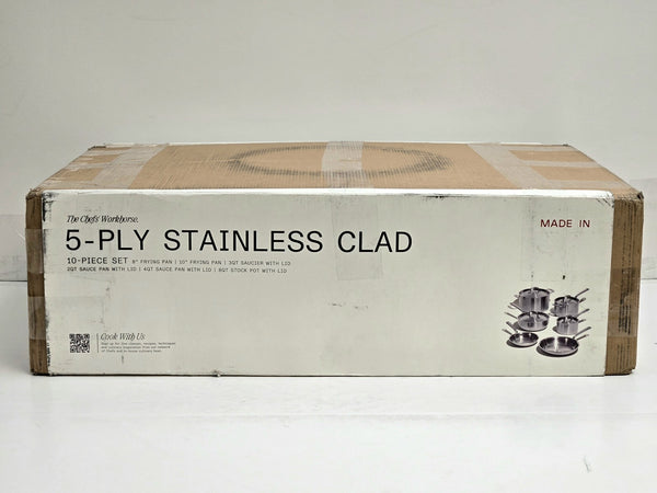 Made in Cookware 5-Ply Stainless Steel Clad 10-Piece Set the Chef's Workhorse
