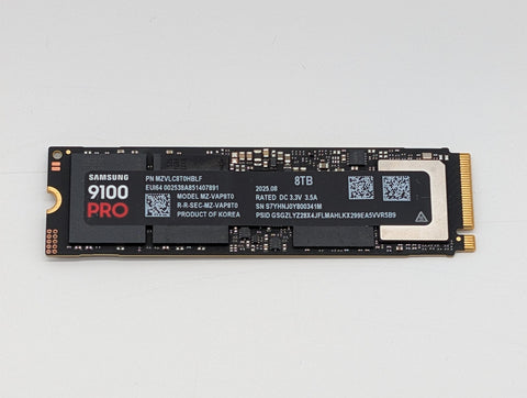 8TB Samsung 9100 Pro PCIe 5.0 MZ-VAP8T0 - 100% Health - Ships Free