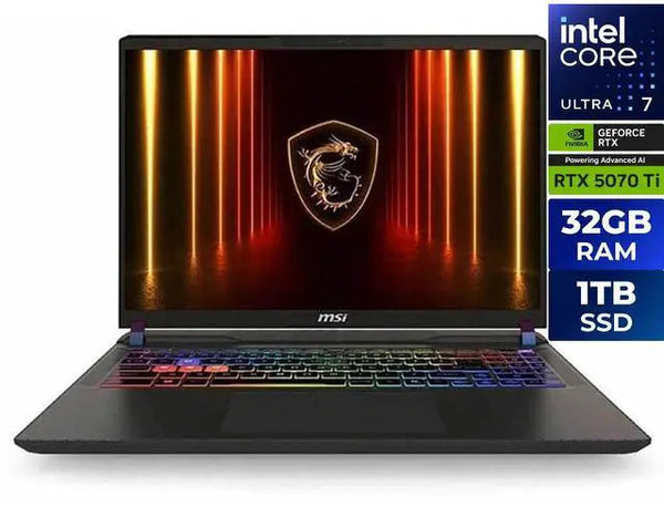 MSI VECTOR16HXA2 16 in QHD Vector AI Core Ultra 7 255HX 32GB RAM 1TB SSD