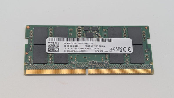 Micron 16GB DDR5 5600 PC5-44800 1Rx8 SODIMM Laptop Memory RAM MTC8C1084S1SC56BD1