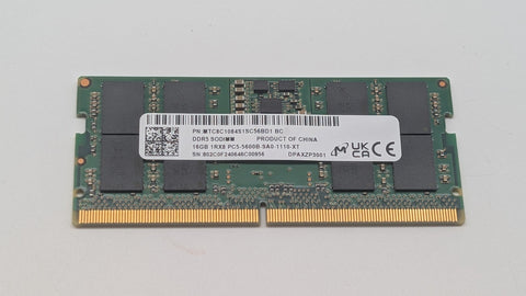 Micron 16GB DDR5 5600 PC5-44800 1Rx8 SODIMM Laptop Memory RAM MTC8C1084S1SC56BD1