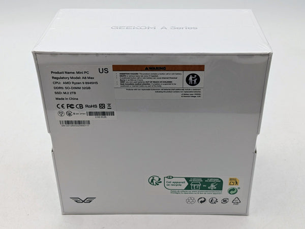 NEW Geekom A8 Max Mini PC AMD Ryzen 8945hs 32GB 2TB SSD