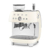 SMEG 50's Retro Style Semi-Automatic Espresso Coffee Machine with Grinder CREAM