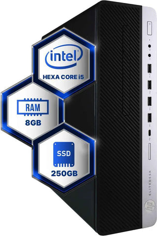 HP EliteDesk 800G4 Desktop Hexa Core Intel i5 3.2 8GB RAM 250GB SSD Solid