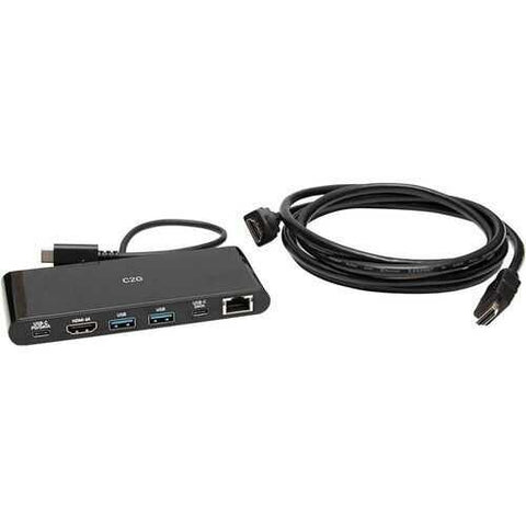 NEW C2G C2G54479 USB-C 6-in-1 Mini Dock Kit for Laptops Docking Station USB C