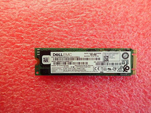 Genuine Dell 240GB M.2 SATA 6Gb/s 512e Solid State Drive SSD T2GFX MTFDDAV240TDU