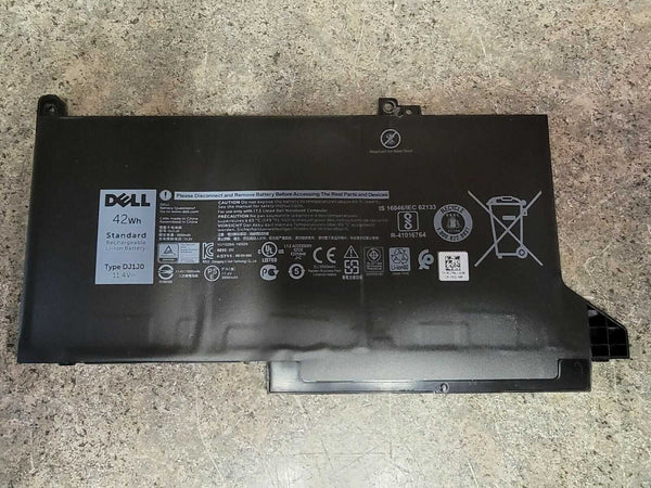 42Wh New DJ1J0 Laptop Battery for 12 7000 7280 7380 7480 451-BBZL PGFX4 ONFOH