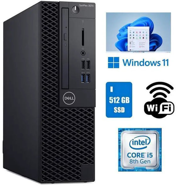 Dell OptiPlex 3070 SSF Core i5 Desktop 16GB RAM 512GB SSD W11 Pro i5-8500