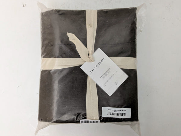 The Citizen Stonewashed Linen Sheet Set - Full Expresso