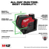 Milwaukee 3622-21 M12 12V Li-Ion Green Cross Line Laser Level Kit w/Plumb Points