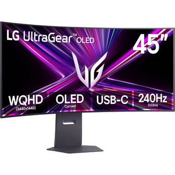 LG UltraGear OLED 45GX900A-B 44.5 in 1440p HDR 240 Hz Curved Ultrawide Gaming