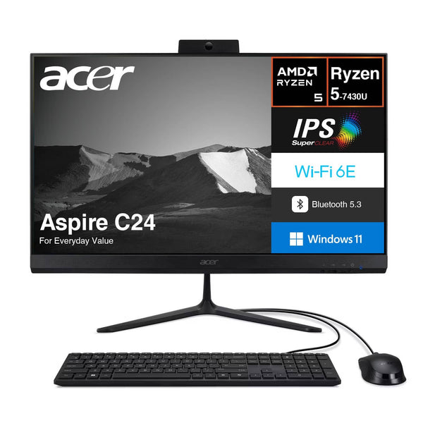 Acer Aspire C24 All-in-One 23.8 FHD AMD Ryzen 5 7430U, 32GB DDR4, 1TB PCIe SSD,